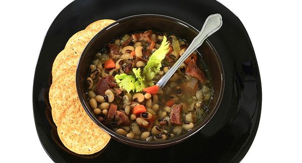 Black-Eyed Pea Soup with Hamburger and Kale