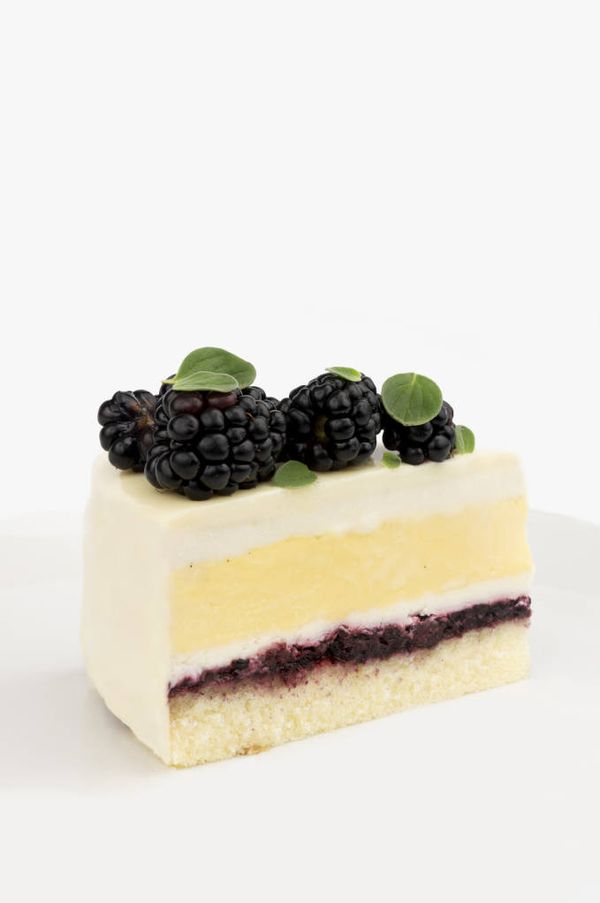 Blackberry, Saffron, & Honey Entremet Cake