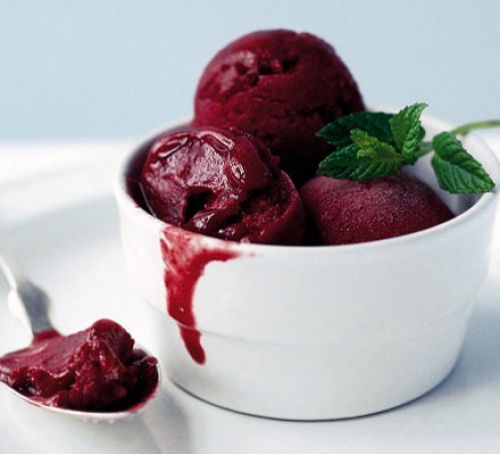 Blackcurrant & mint sorbet