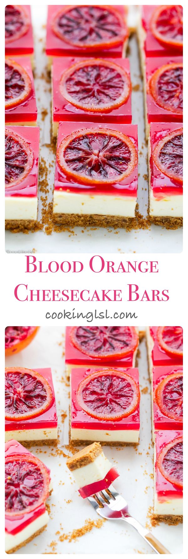 Blood Orange Cheesecake Squares