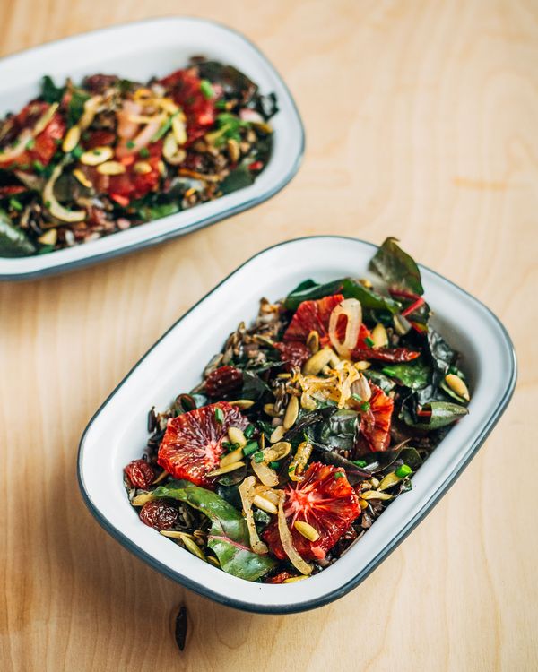 Blood Orange, Rainbow Chard and Wild Rice Salad