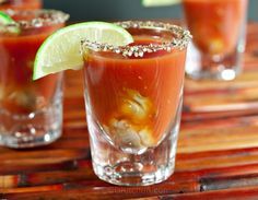 Bloody Mary Oyster Shots