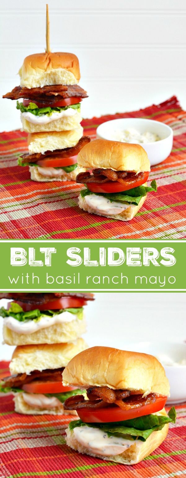 BLT Sliders with a Basil Ranch Mayo