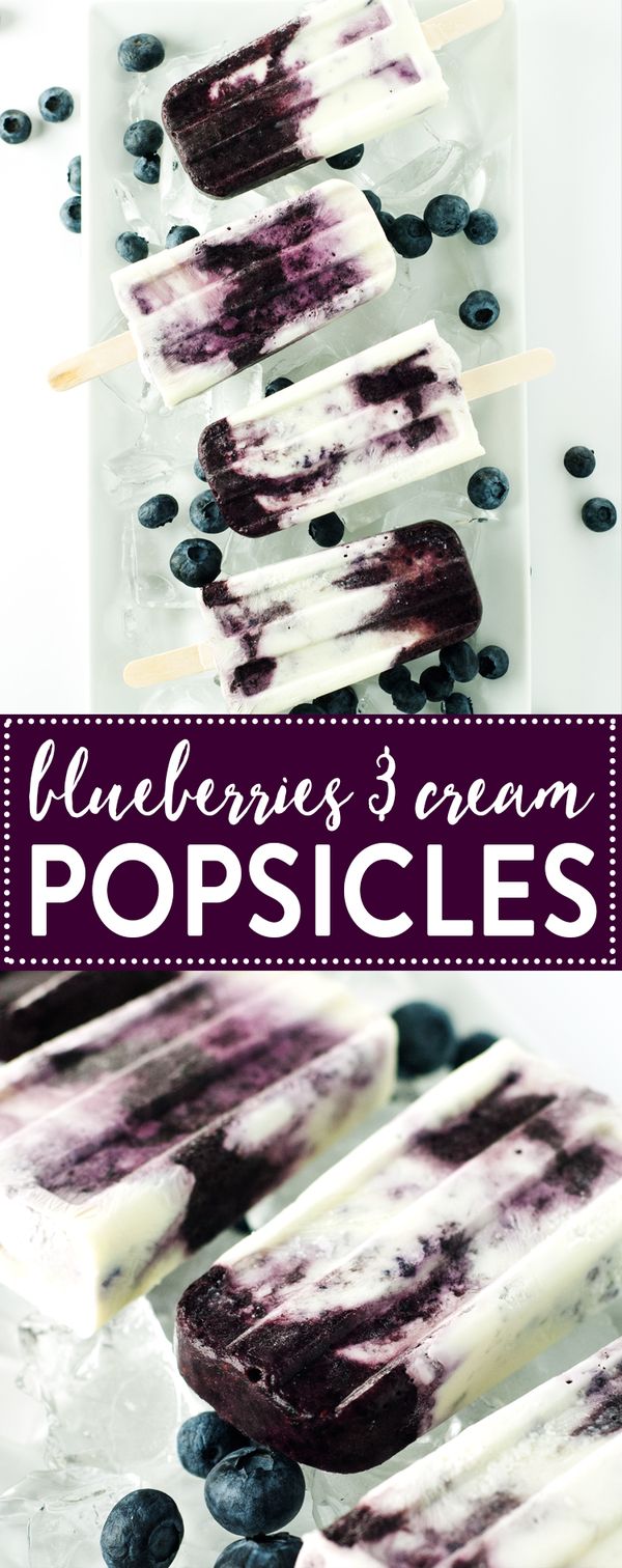 Blueberries & Cream Popsicles