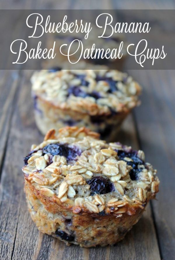 Blueberry Banana Baked Oatmeal Cups