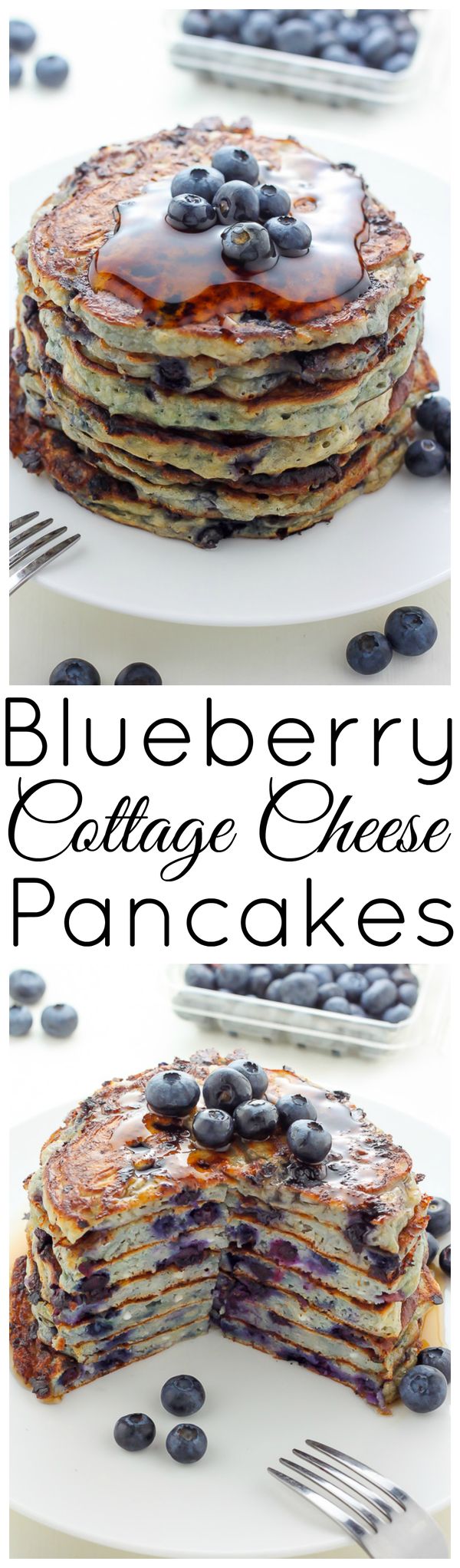 Blueberry Cottage Cheese Pancakes