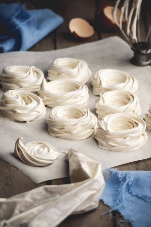 Blueberry Filled Mini Pavlovas (Meringue Nests