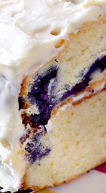 Blueberry Lemon Cake with Cream Cheese Frosting