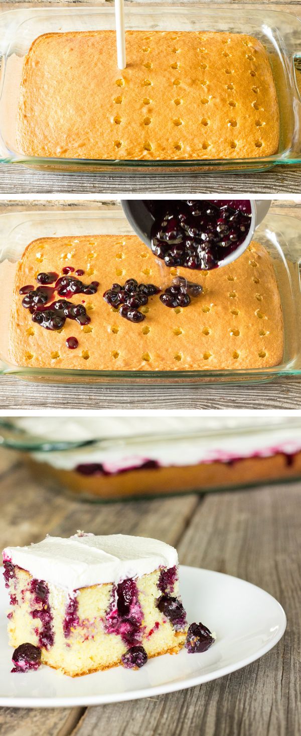 Blueberry Lemon Poke Cake