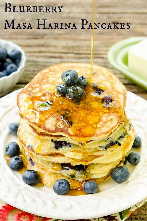 Blueberry Masa Harina Pancakes