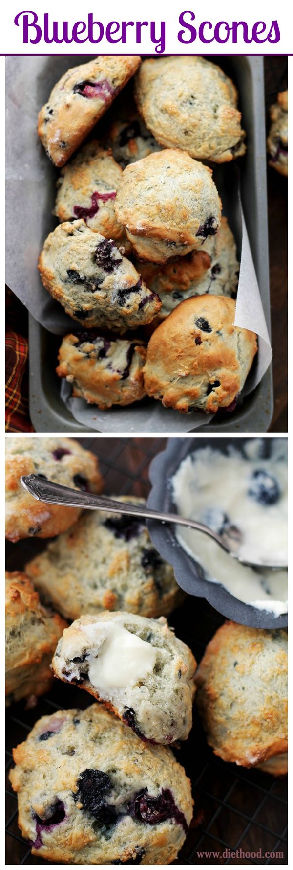 Blueberry Scones + Blueberry Cream Cheese Frosting