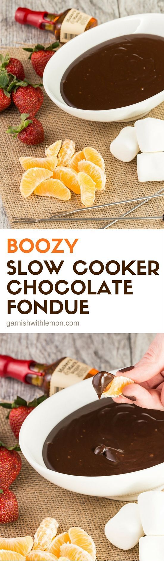 Boozy Slow Cooker Chocolate Fondue