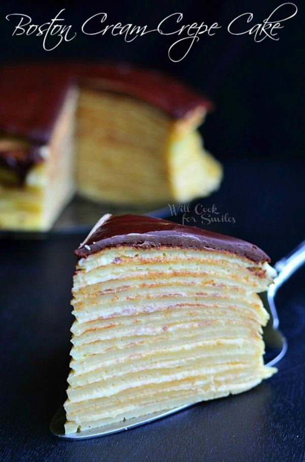 Boston Cream Crepe Cake