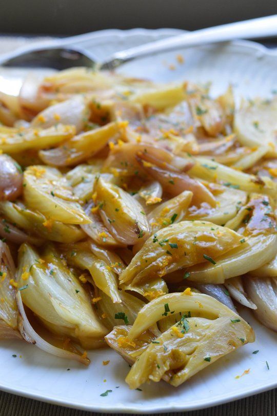 Braised Fennel and Shallots with Parsley and Orange Zest