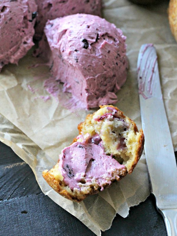 Breakfast Butter Rolls with Whipped Blueberry Butter