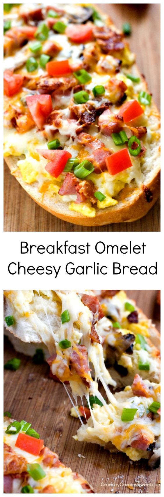 Breakfast Omelet Cheesy Garlic Bread