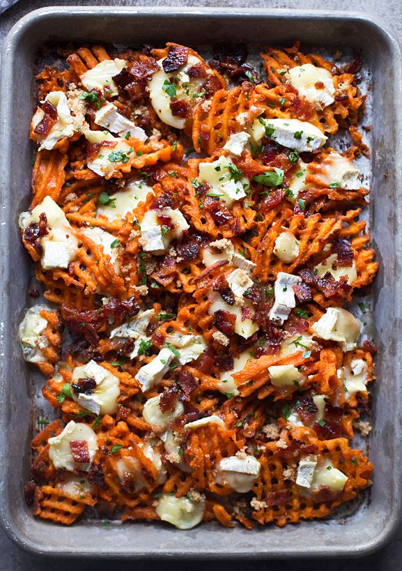 Brie & Brown Sugar Bacon Sweet Potato Fries