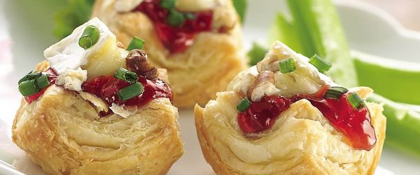 Brie and Cherry Pastry Cups