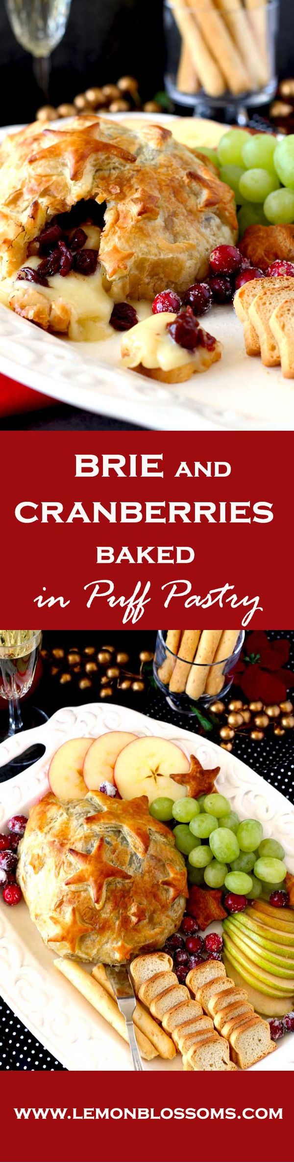 Brie and Cranberries Baked in Puff Pastry