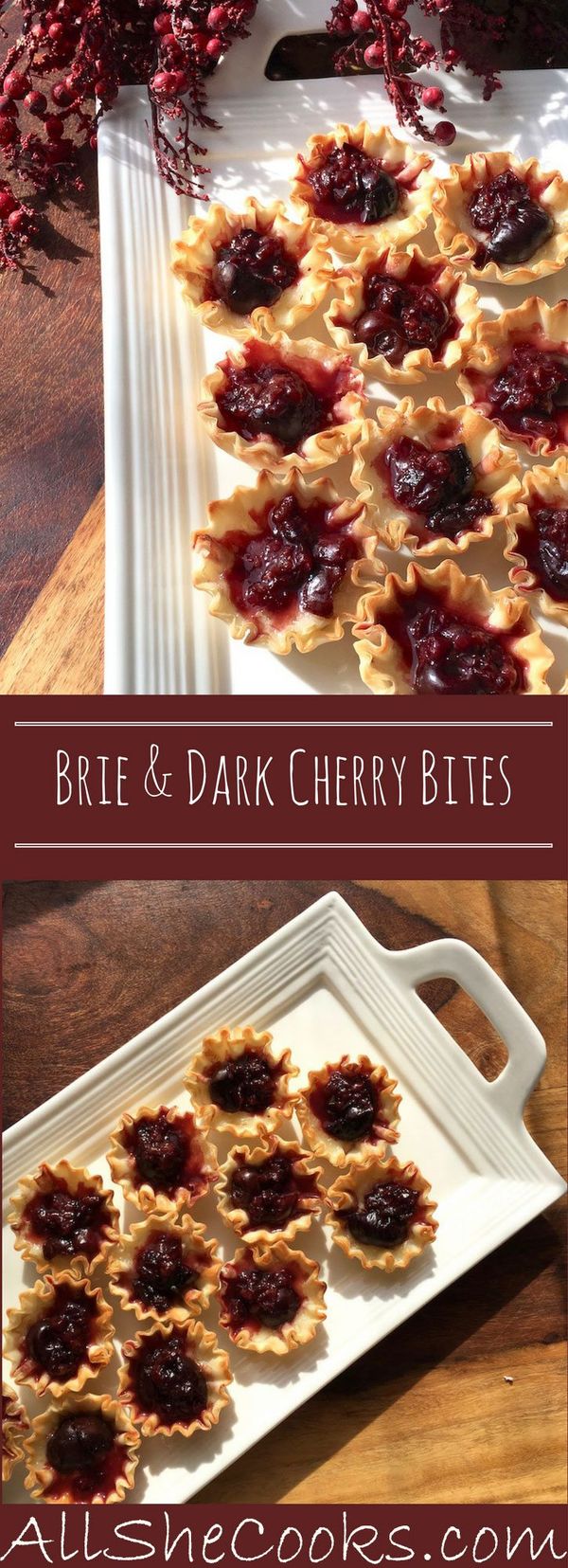 Brie and Dark Cherry Phyllo Bites