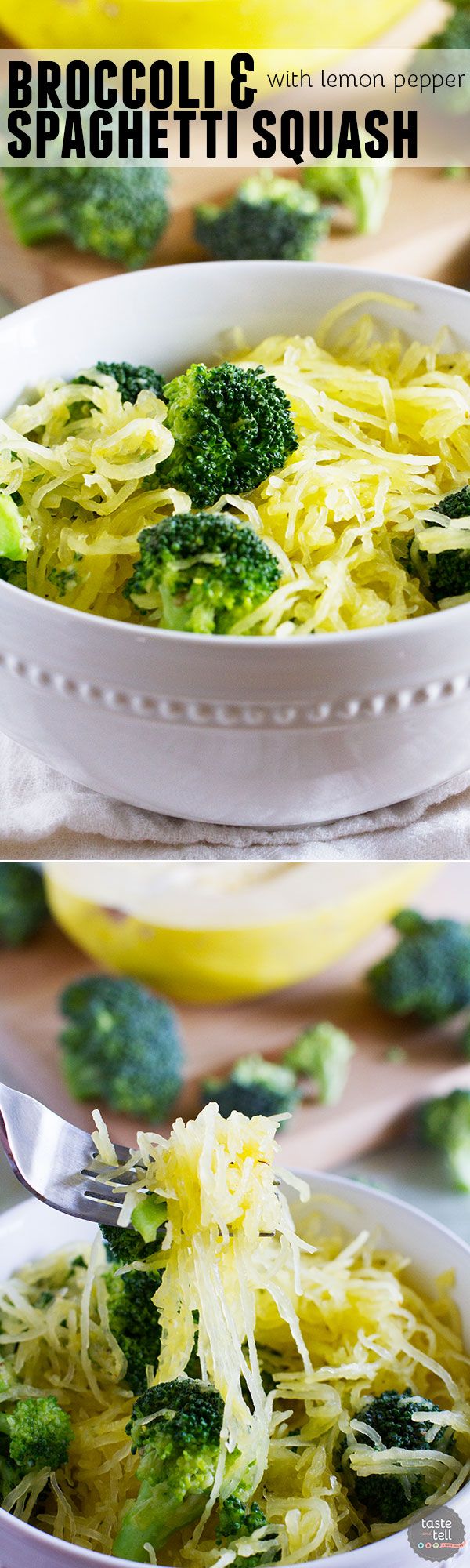 Broccoli and Spaghetti Squash with Lemon Pepper