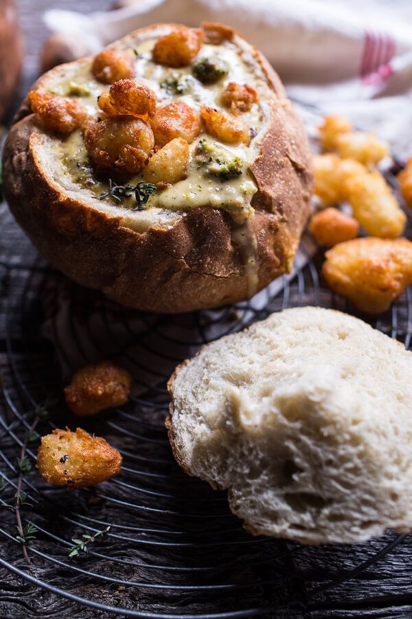 Broccoli Cheddar Soup with Fried Cheese Curds