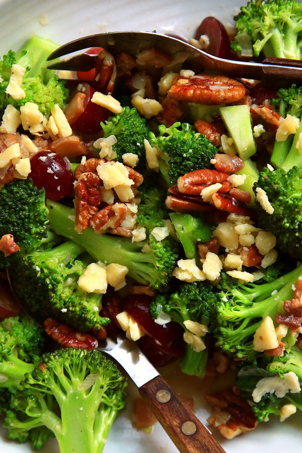 Broccoli Salad With Cheddar and Warm Bacon Vinaigrette