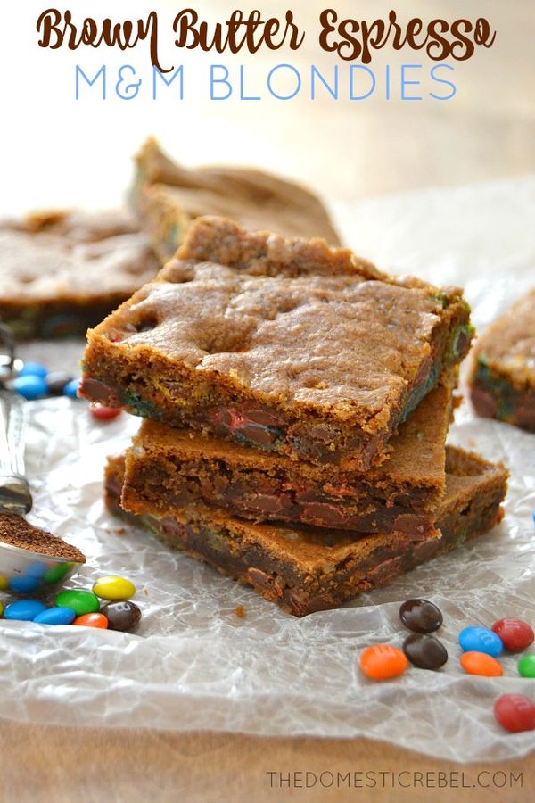 Brown Butter Espresso M&M Blondies