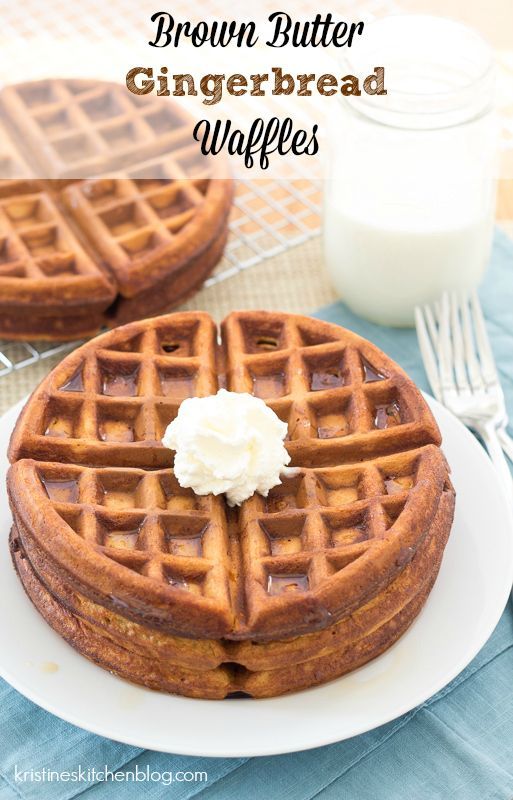 Brown Butter Gingerbread Waffles