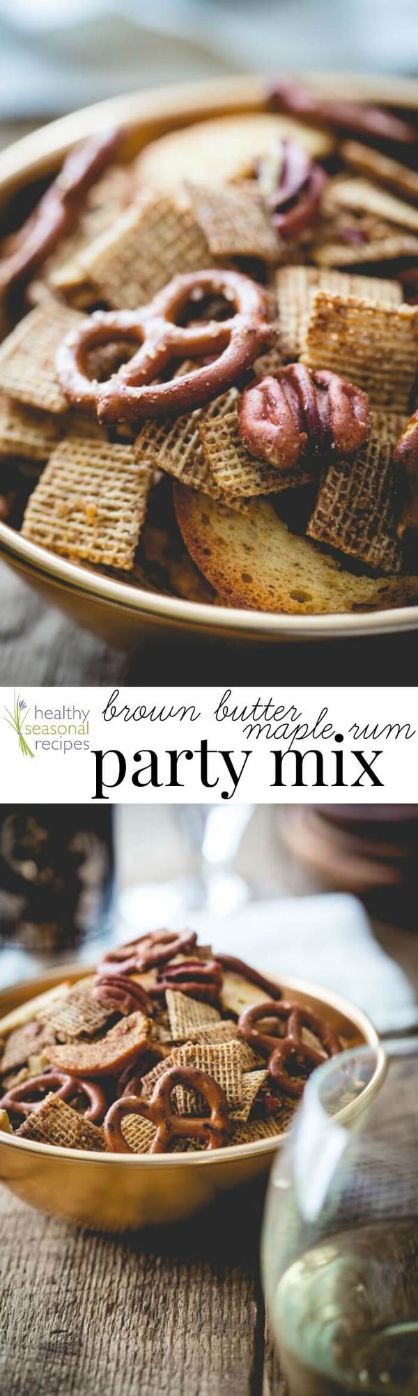 Brown butter maple rum party mix