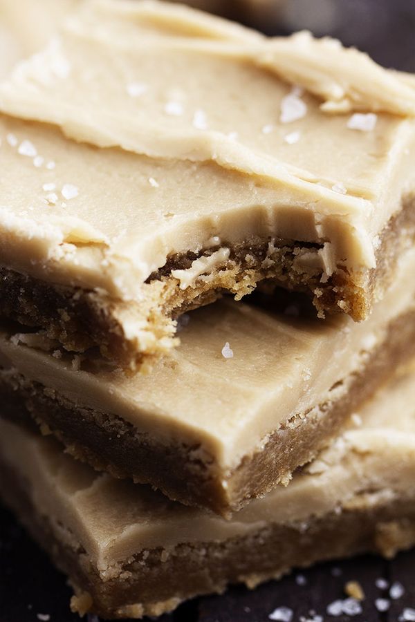 Brown Butter Sugar Cookie Bars with Salted Caramel Buttercream