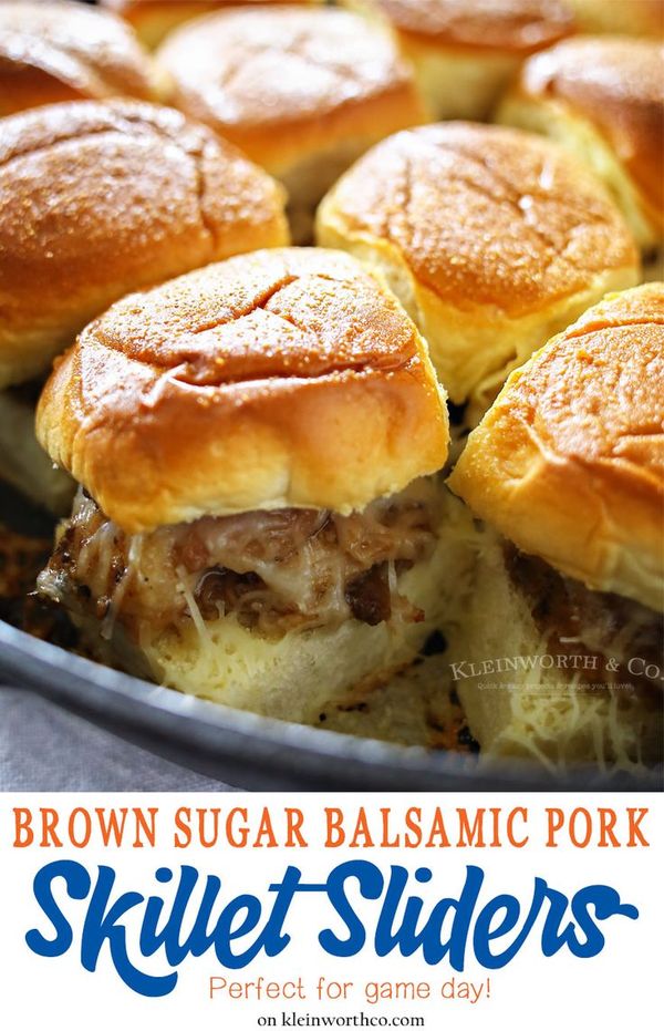 Brown Sugar Balsamic Pork Skillet Sliders