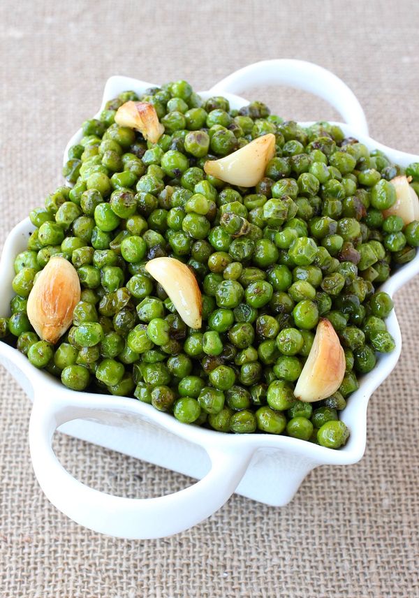 Browned Butter and Garlic Roasted Peas