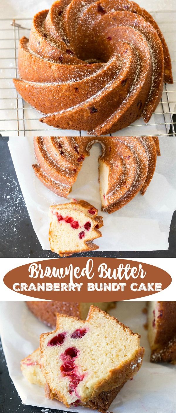 Browned Butter Cranberry Cake