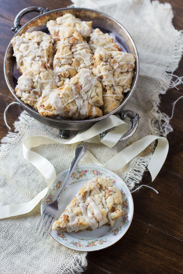 Browned Butter Glazed Apple Pie Scones