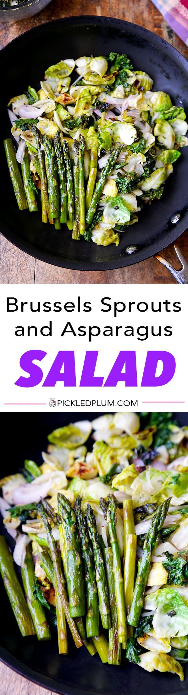 Brussels Sprouts Salad with Kale and Asparagus