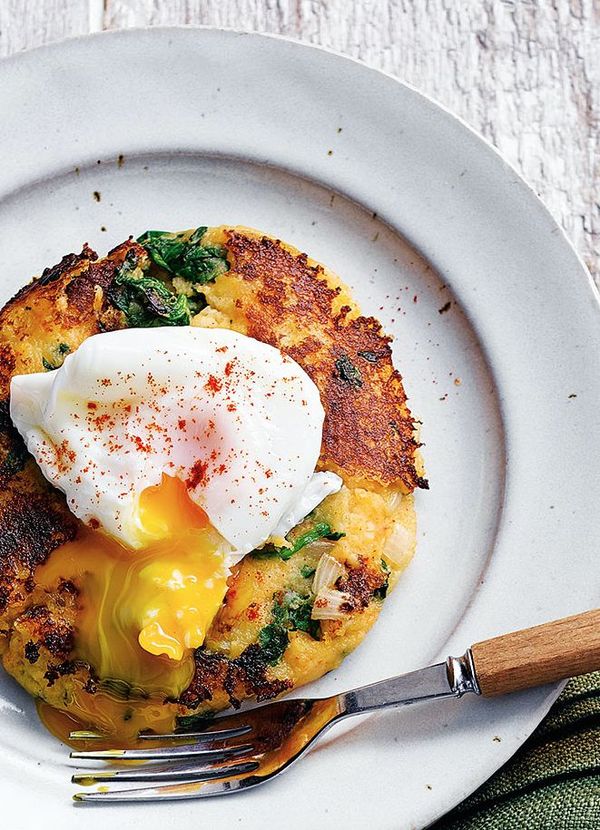 Bubble and squeak with poached egg