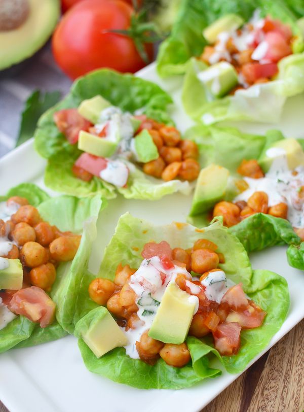 Buffalo Chickpea Lettuce Wraps