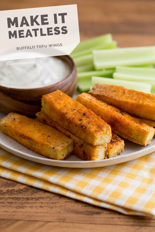 Buffalo Tofu Wings with Creamy Ranch Dip