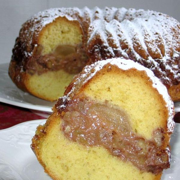 Bundt Cake with Surprise Apple Pie Filling in the Middle