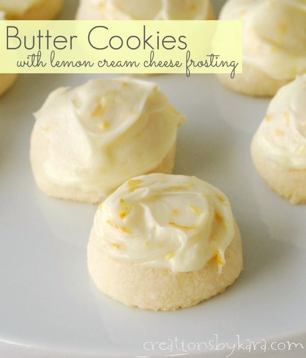 Butter Cookies with Lemon Cream Cheese Frosting