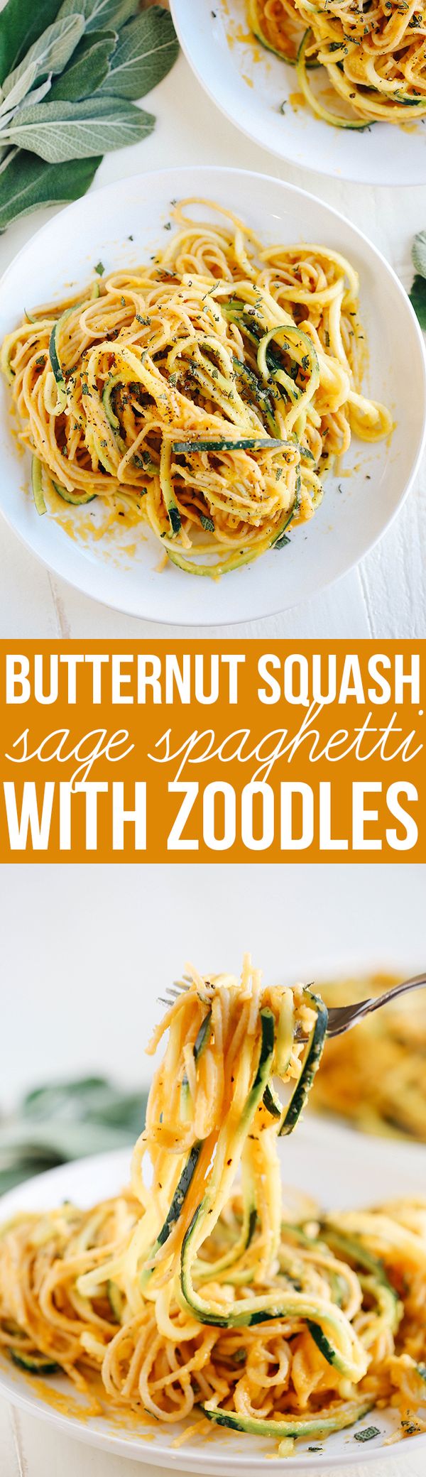 Butternut Squash & Sage Spaghetti with Zucchini Noodles