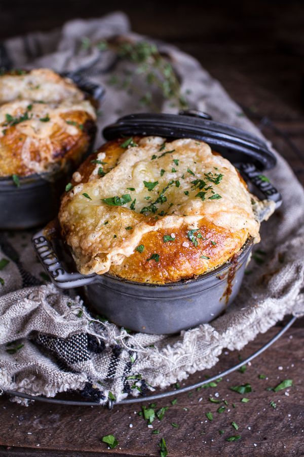 Butternut Squash and Beefy Mushroom Pot Pies w/Flakey Taleggio Crust