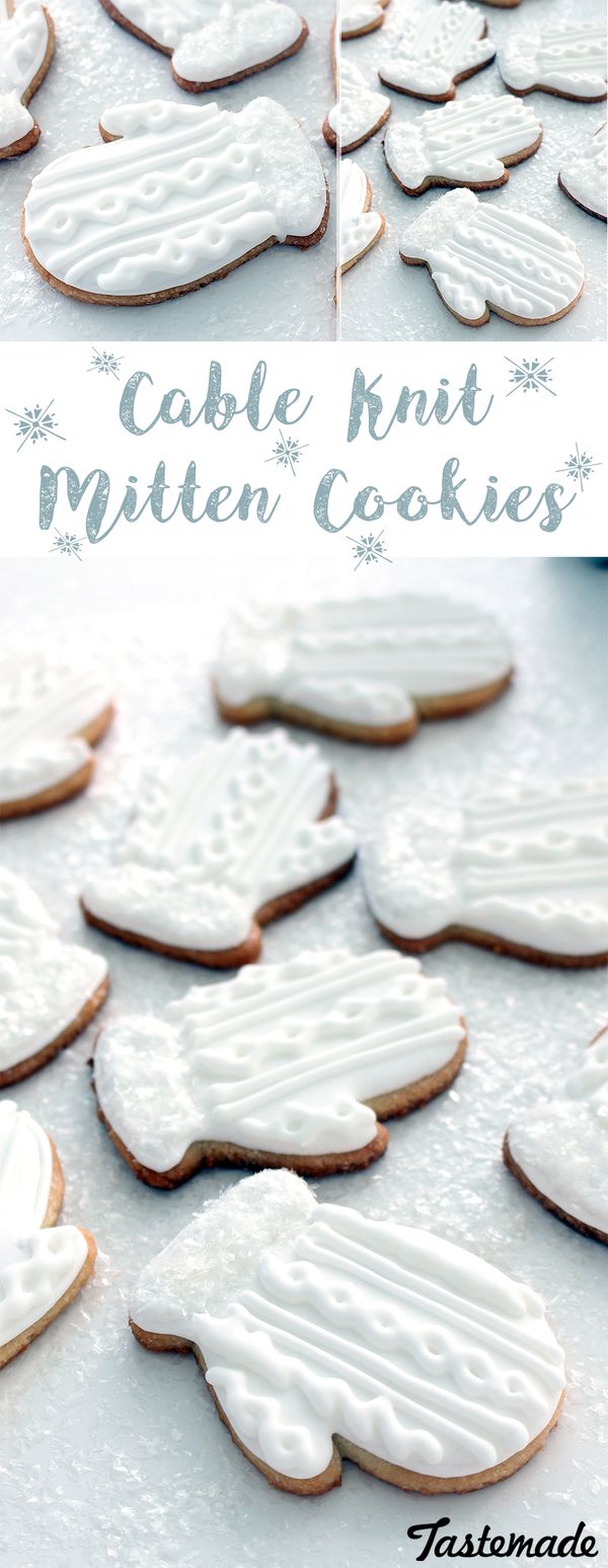 Cable Knit Mitten Cookies