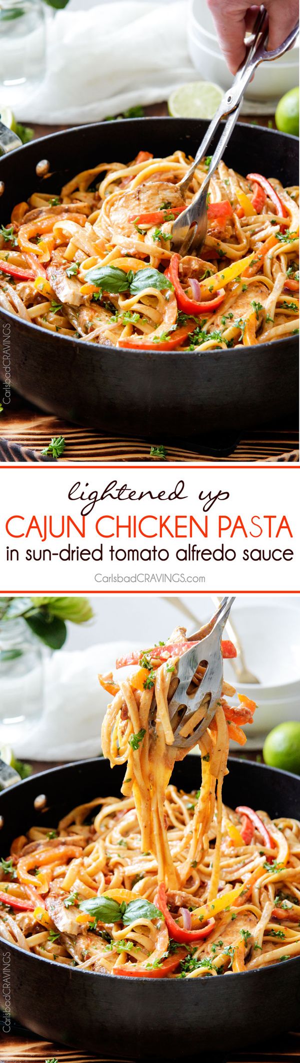 Cajun Chicken Pasta in Sun-Dried Tomato Alfredo Sauce