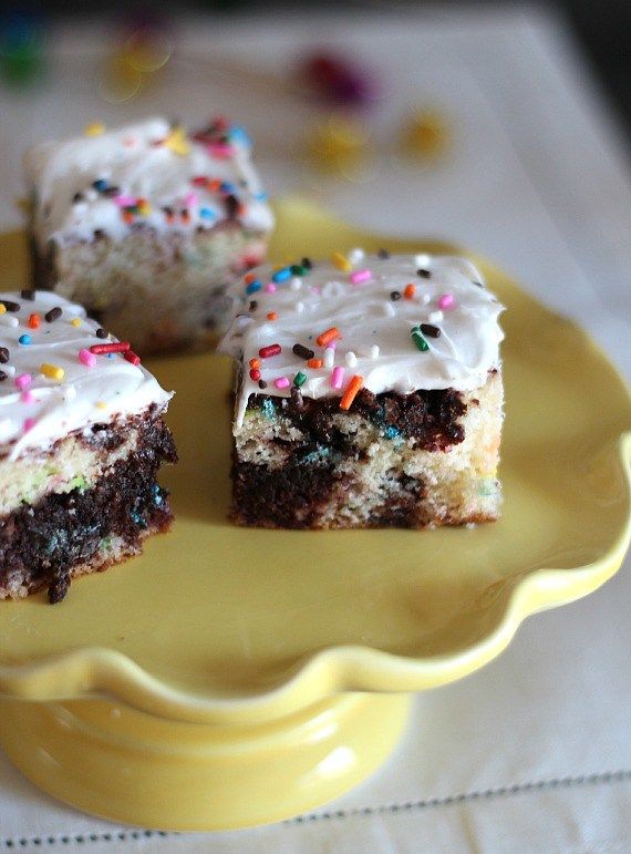 Cake Batter Brownie Snack Cake