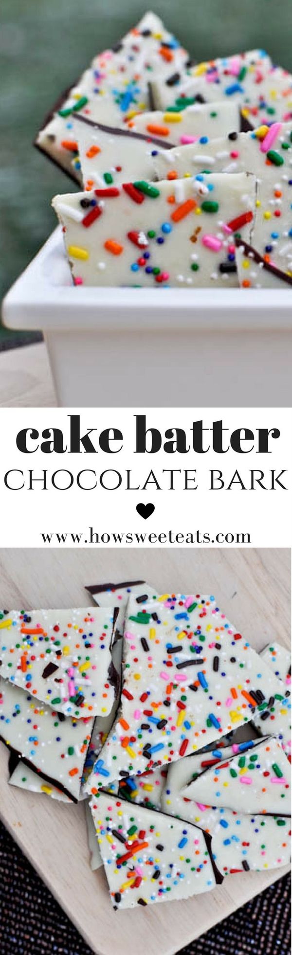 Cake Batter Chocolate Bark