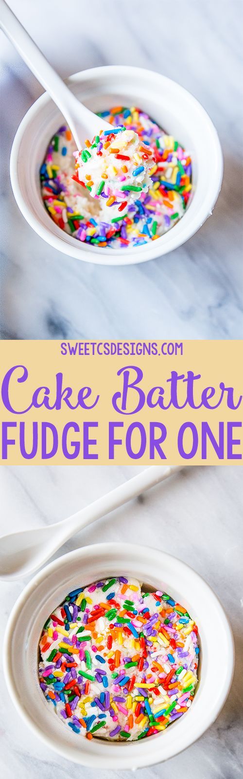 Cake Batter Fudge for One