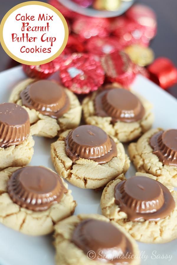 Cake Mix Peanut Butter Cup Cookies