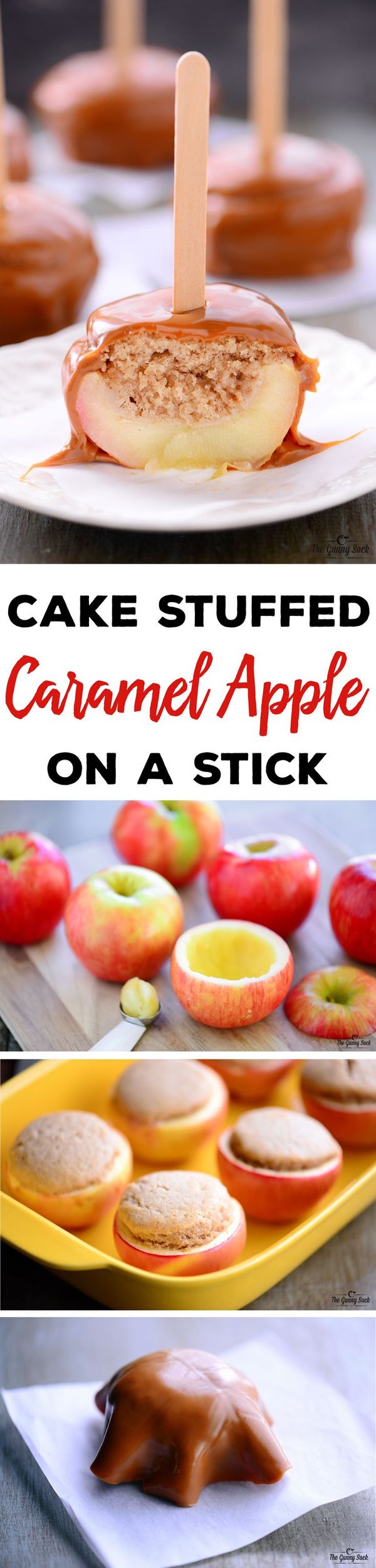 Cake Stuffed Caramel Apple On A Stick